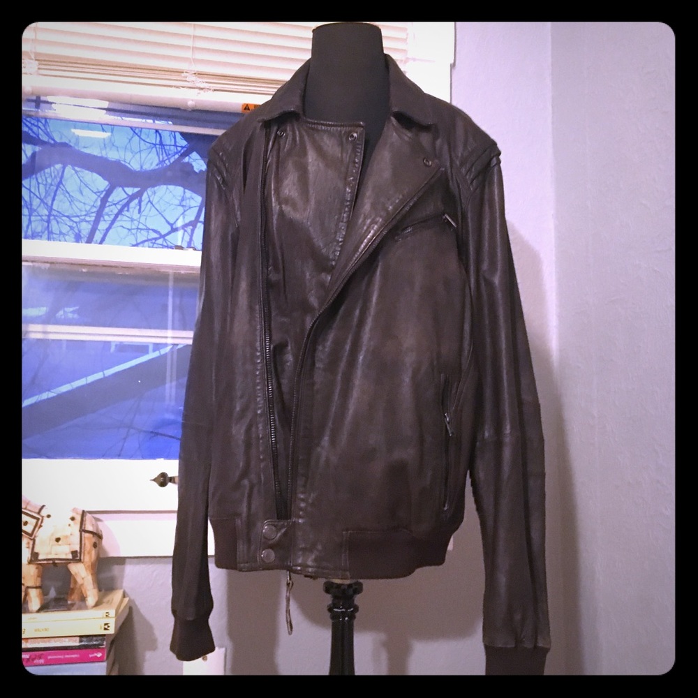 Italian motorbike Leather jacket For Man